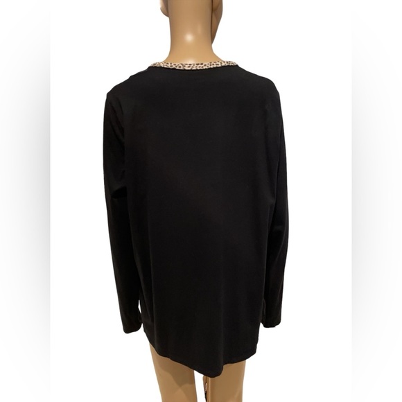 Lands’ End Womens Alaba Leopard Longsleeve Pajama top size L/T 14-16 - Picture 3 of 3